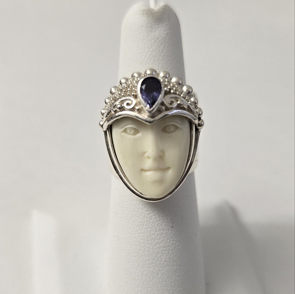 Sajen Sterling Silver 925 Silver and Purple Amethyst Women's Ring